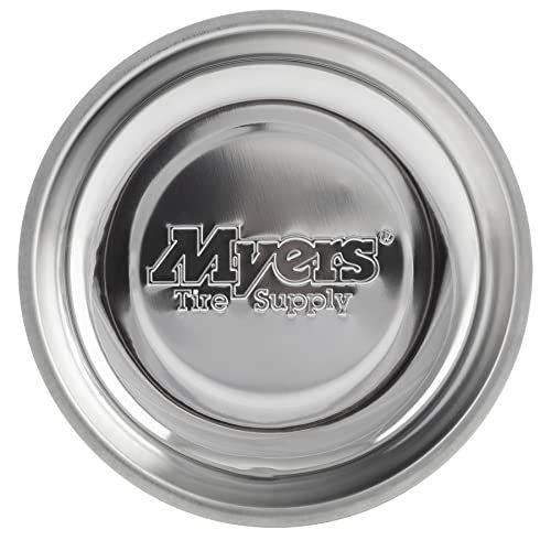 Myers タイヤ 高耐久 ステンレススチール 6インチ ラウンド 1.5インチ 深さ 高強度マグネットトレイ (1ユニット)送料無料