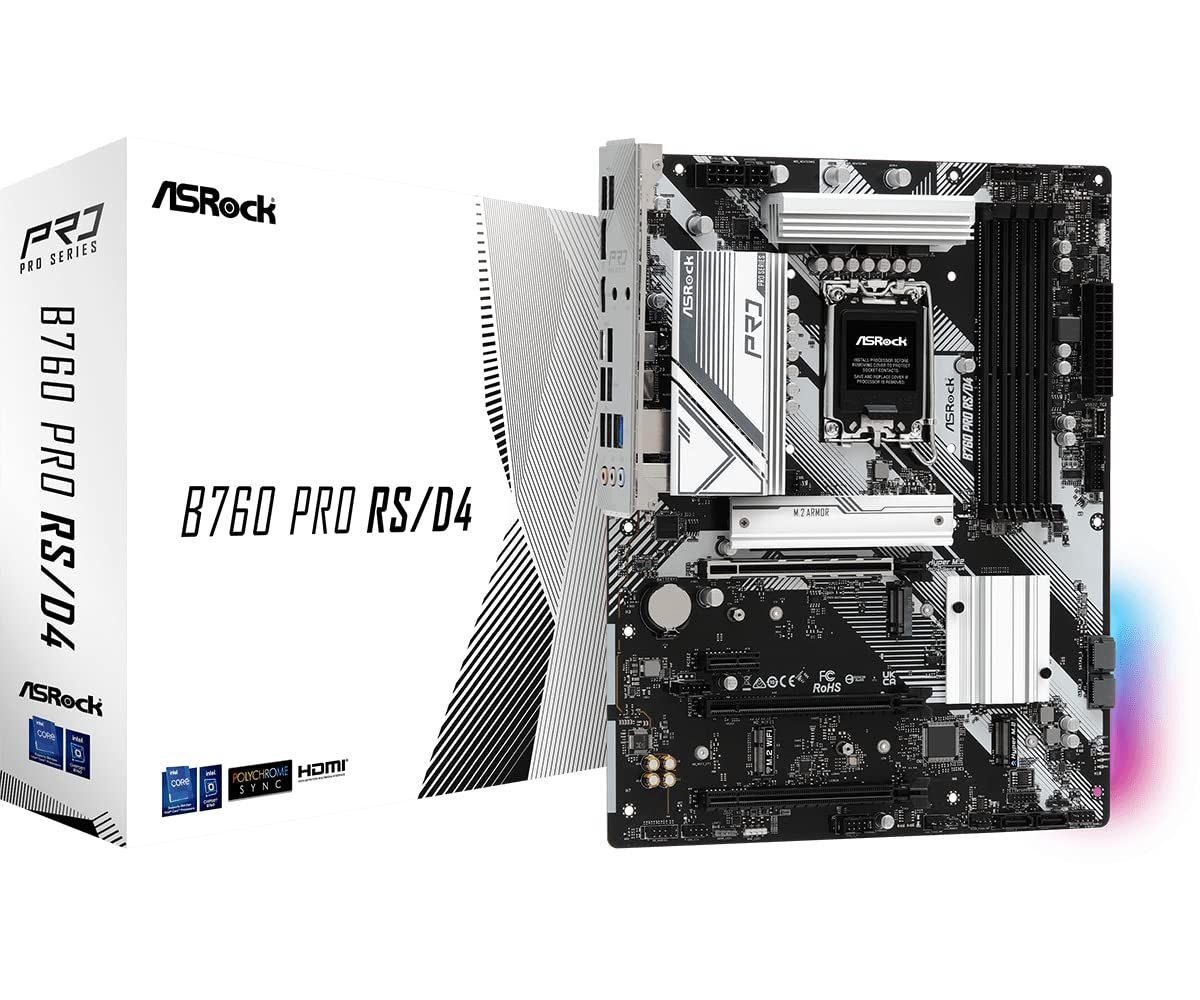 ASRock マザーボード B760 Pro RS/D4 Intel 第12世代 ・ 13世代 CPU ( LGA1700 )対応 B760チップセット DDR4 ATX マザーボード 【国内正規代理店品】 [4. DDR4 ATX エントリーモデル]