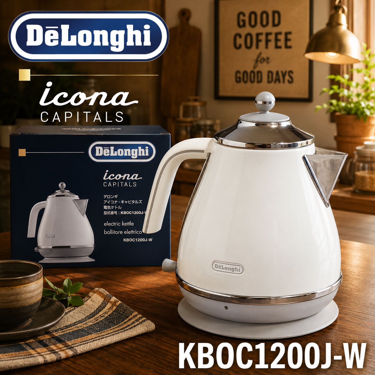 DeLonghi KBOC1200J-W アイコナ・キャピタルズ 電気ケトル #1223-17