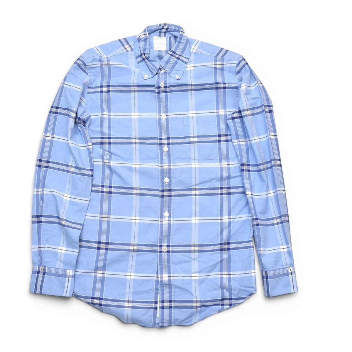 BROOKS BROTHERS ブルックスブラザーズ USA製 チェックボタンダウンシャツ MILANO サイズS est1818 ライトブルー メンズ