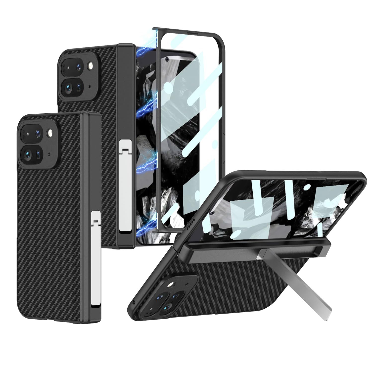 9 Pro Foldのケース 薄型 軽量 折り畳み レイシのレザー 滑り防止