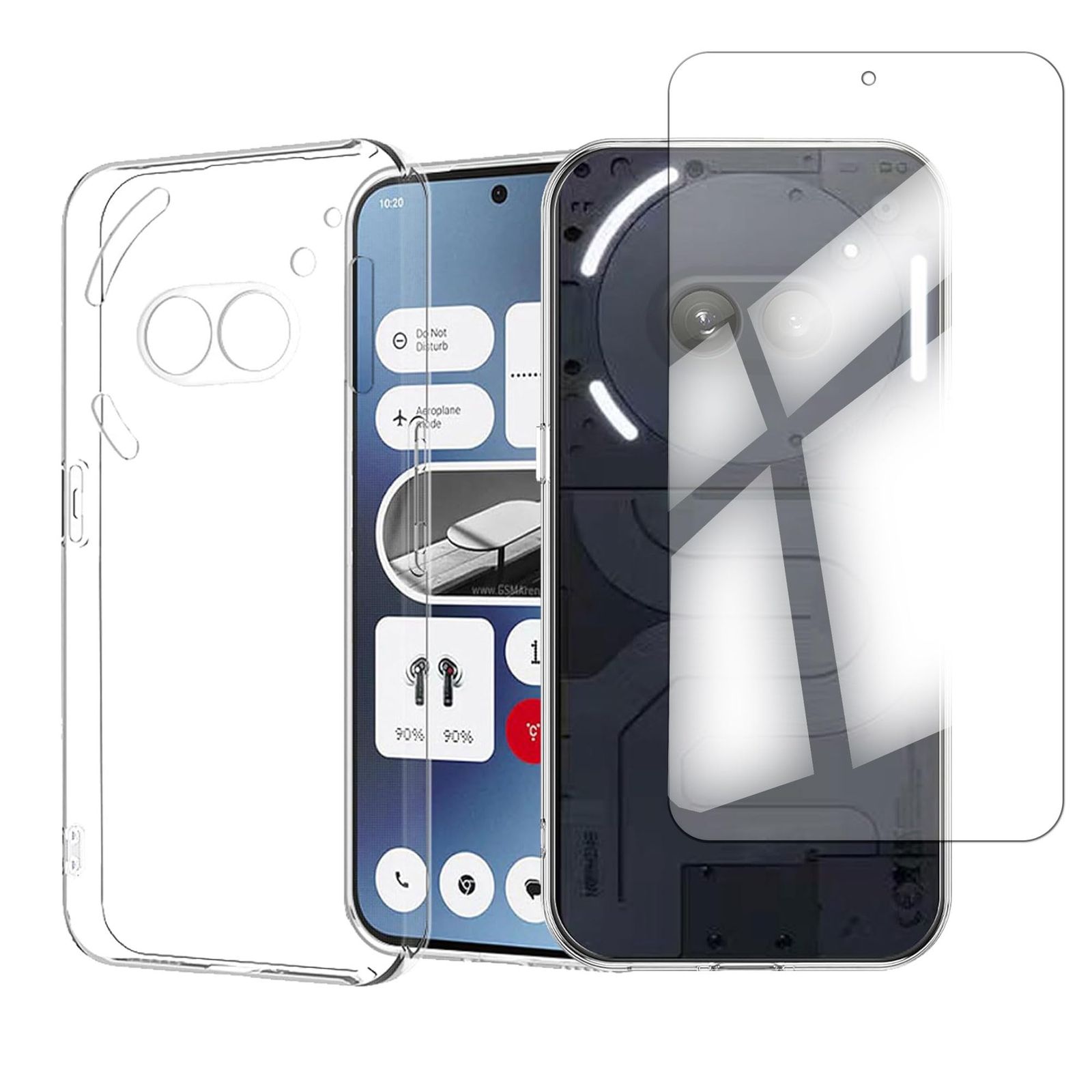 1+1】 for nothing Phone (2a)/ 2A Plus ガラスフィルム+ケース クリア 