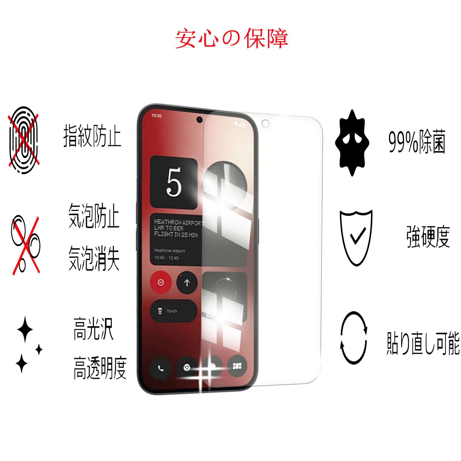 nothing phone 2a クリアケース、フィルム付き
