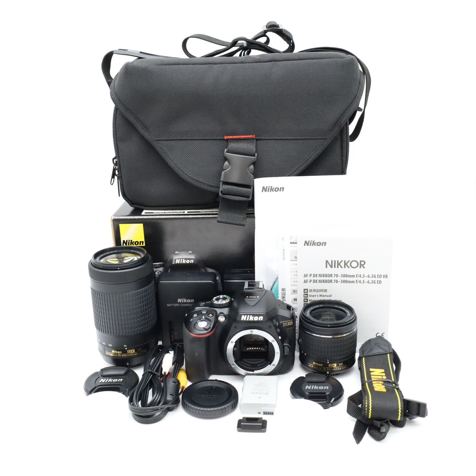 ■極上品■ Nikon（ニコン） D5300 AF-P ダブルズームキット ブラック デジタル一眼レフ