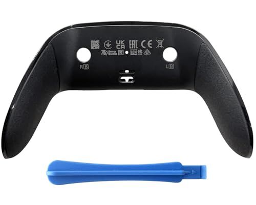 R◆交換用バックシェルカバートリム for DualSense Edge Controller PS5 DSE対応 - OEM仕様のソフトラバーグリップ付きクリップオンハウジング、黄ばみ&剥がれを修正(ブラック) 0be3b14a
