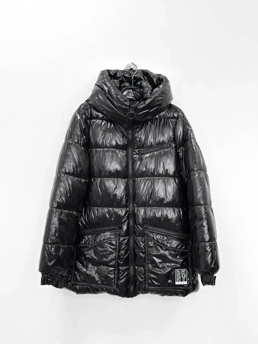 DKNY スポーツ ブラック グロシー ダウン フード アウター M