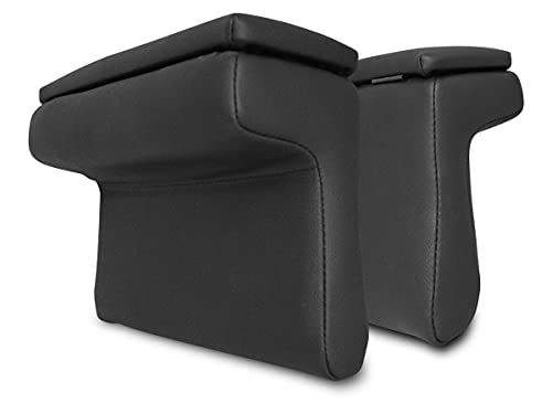R★TRISTAR'S [ハイエース レジアスエース 200系 1型?8型 S-GL スーパーGL用] 小物入れ付き アームレスト 肘掛け コンソールボックス 左右セット (ブラックレザー無地) c1aaded8