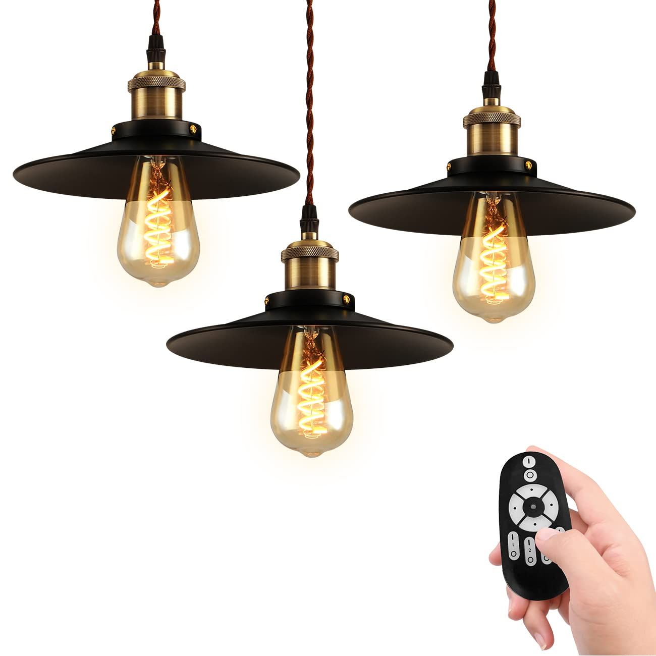 ペンダントライト 3個セット ダクトレール式 E26口金 LED電球付き