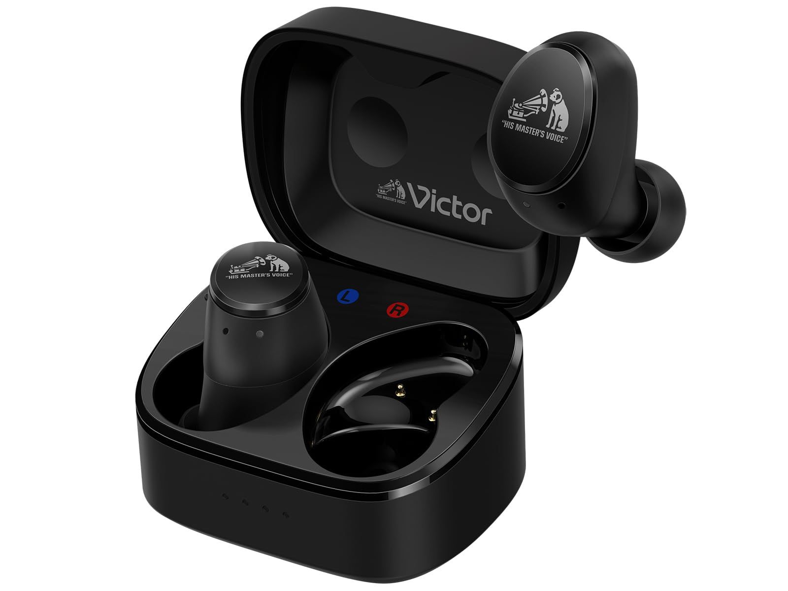 JVCケンウッド Victor HA-FX550T-B ワイヤレスイヤホン Bluetooth Ver.5.3 ノイズキャンセリング ハイレゾ LDAC対応 マイク付き 外音取り込み 防水 低遅延 アプリ対応 合計21時間再生 小型 軽 [ブラック] [単品]