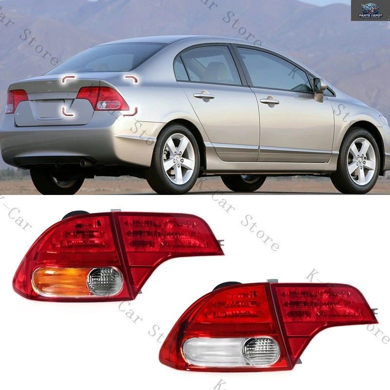 ホンダ シビック 2006 - 2011年モデル用リアテールライト/ブレーキライト テールライトアセンブリ（電球なし）