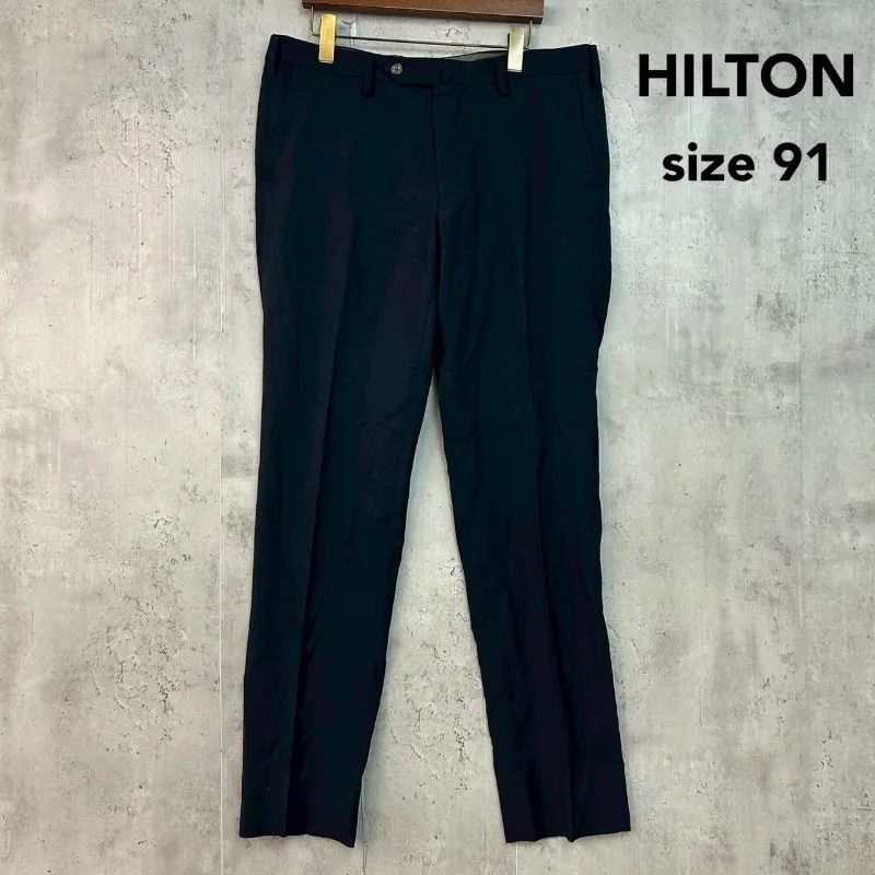大きいサイズ13 HILTON パンツスーツ PRIMATIST MARLANE HILTON ヒルトン 91 ネイビー スラックス テーパード ストレート