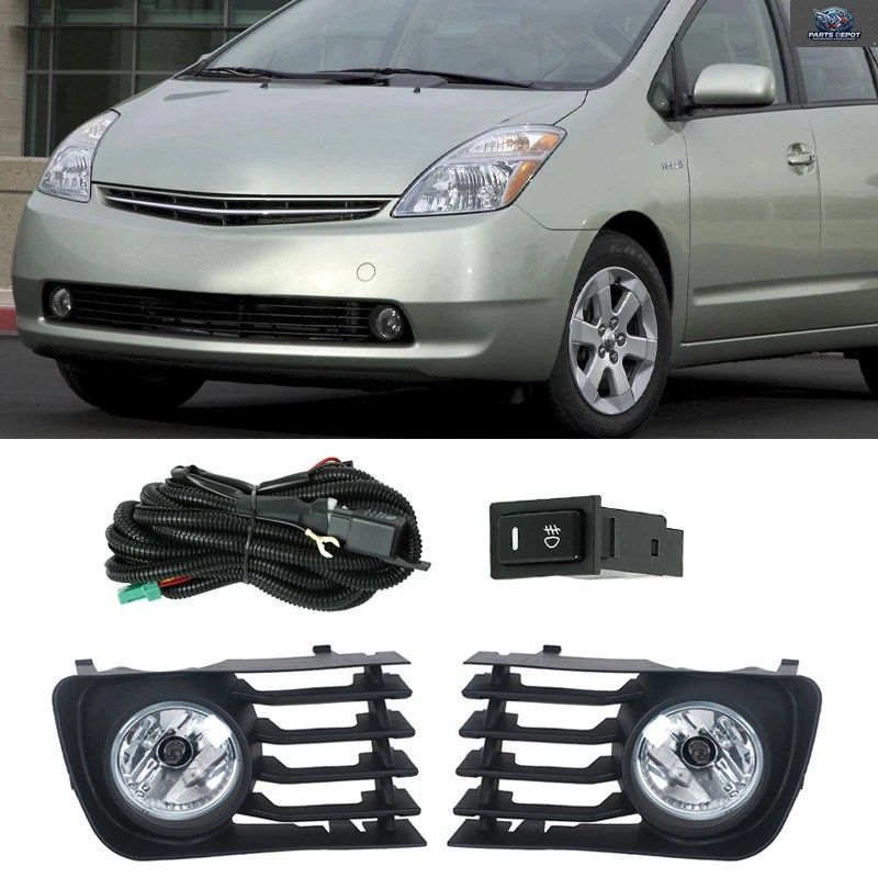 トヨタ プリウス 2004-2009 フロントバンパー フォグランプ グリルカバー スイッチ ワイヤー バルブ付き 車