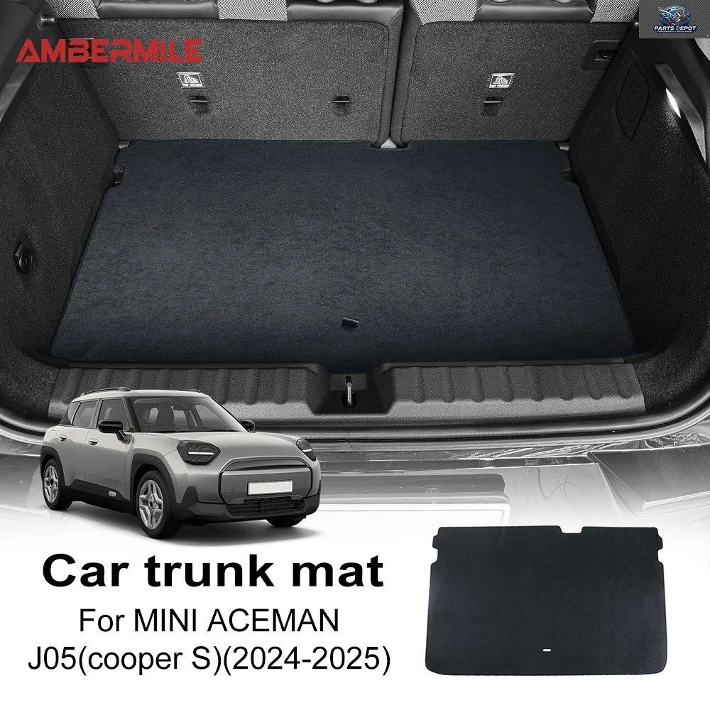 BMW MINI ACEMAN J05 2024 2025用リアトランクマット、キック防止パッド、インテリアデカール、フランネルスタイル