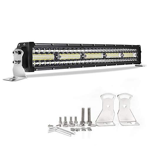 R★UNI-SHINE 22インチカーブLEDライトバー 130W 30000LM C字型トリプルロウライトバー 12V/24V汎用スポットフラッドコンボビームLEDドライビングライト IP68防水車用高輝度オフロードライトバー トラック ピ 94ba3d90