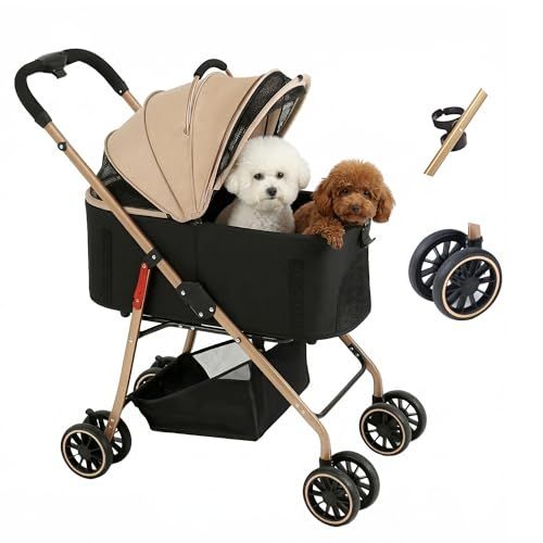 【大66cmゆりかご ? 中型犬専用】MILA&LOUIS ペットカート 多頭の小型犬&猫 中型犬一匹用 軽量 犬 カート - 分離・全体として ワンタッチ 折りたたみ可能 犬 ベビーカー 人気 コンパクト ペットかーと ドッグ バギー ペッ 8a671253