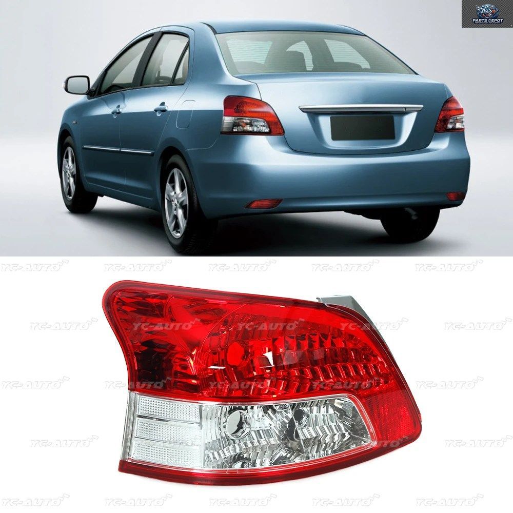 トヨタ ヴィオス 2008 2009 用 リアテールライト ブレーキランプ 警告バンパーライト（電球なし）