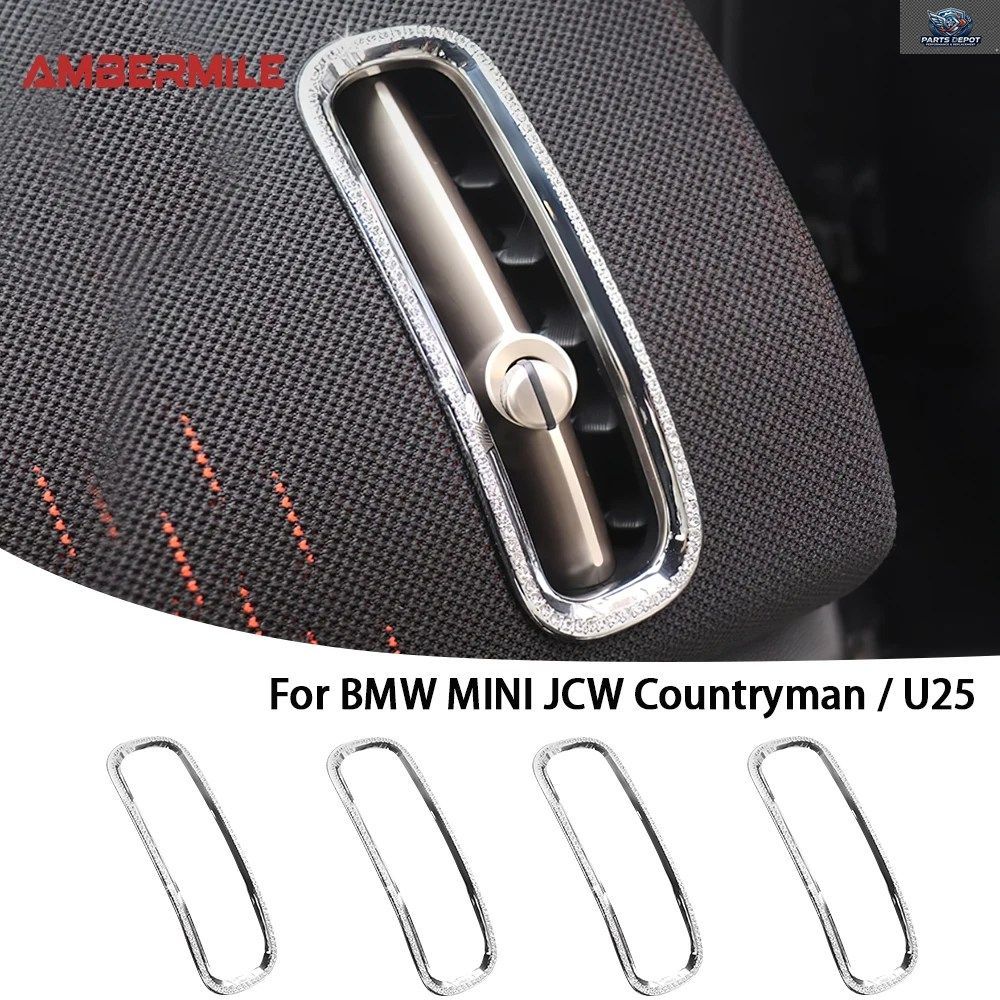 MINI COOPER COUNTRYMAN U25 2024 2025 車用ダッシュボードサイドエアアウトレットベントカバーフレームクリスタル人工ダイヤモンドステッ