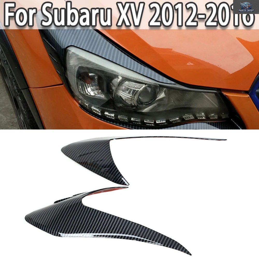 車のヘッドライトアイブロウ装飾カバーステッカートリムABSカーボンファイバースバルXV 2012-16