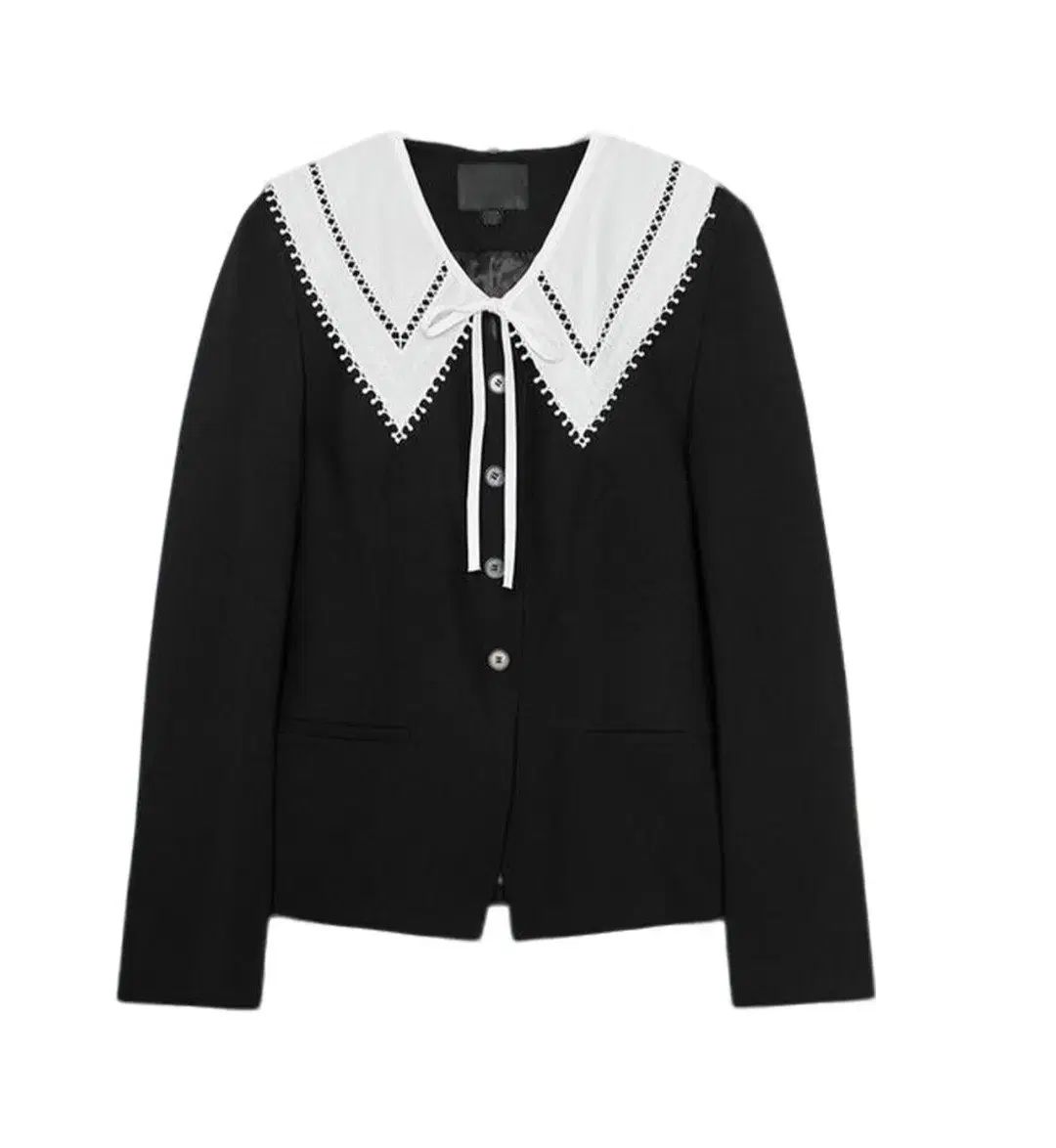 ZARA ザラ バイカラー 取り外し カラー ブレーザー ジャケット ブラック XS