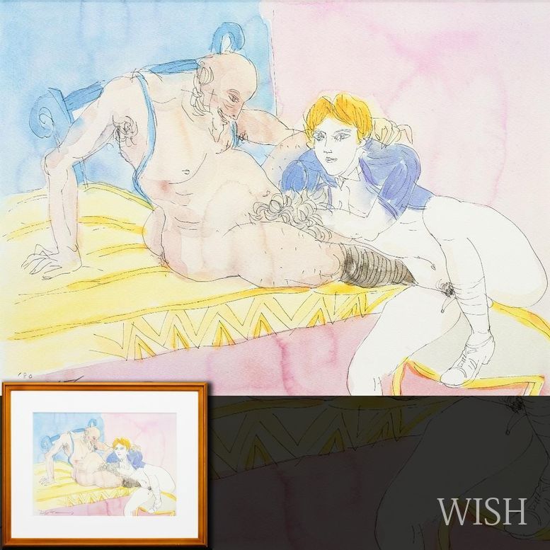 【WISH】池田満寿夫「おんな・おとこより」ジクレー 8号大 1980年作 裸の男女　　 〇国内外活躍巨匠 エロスの画家 芥川賞 #26052676