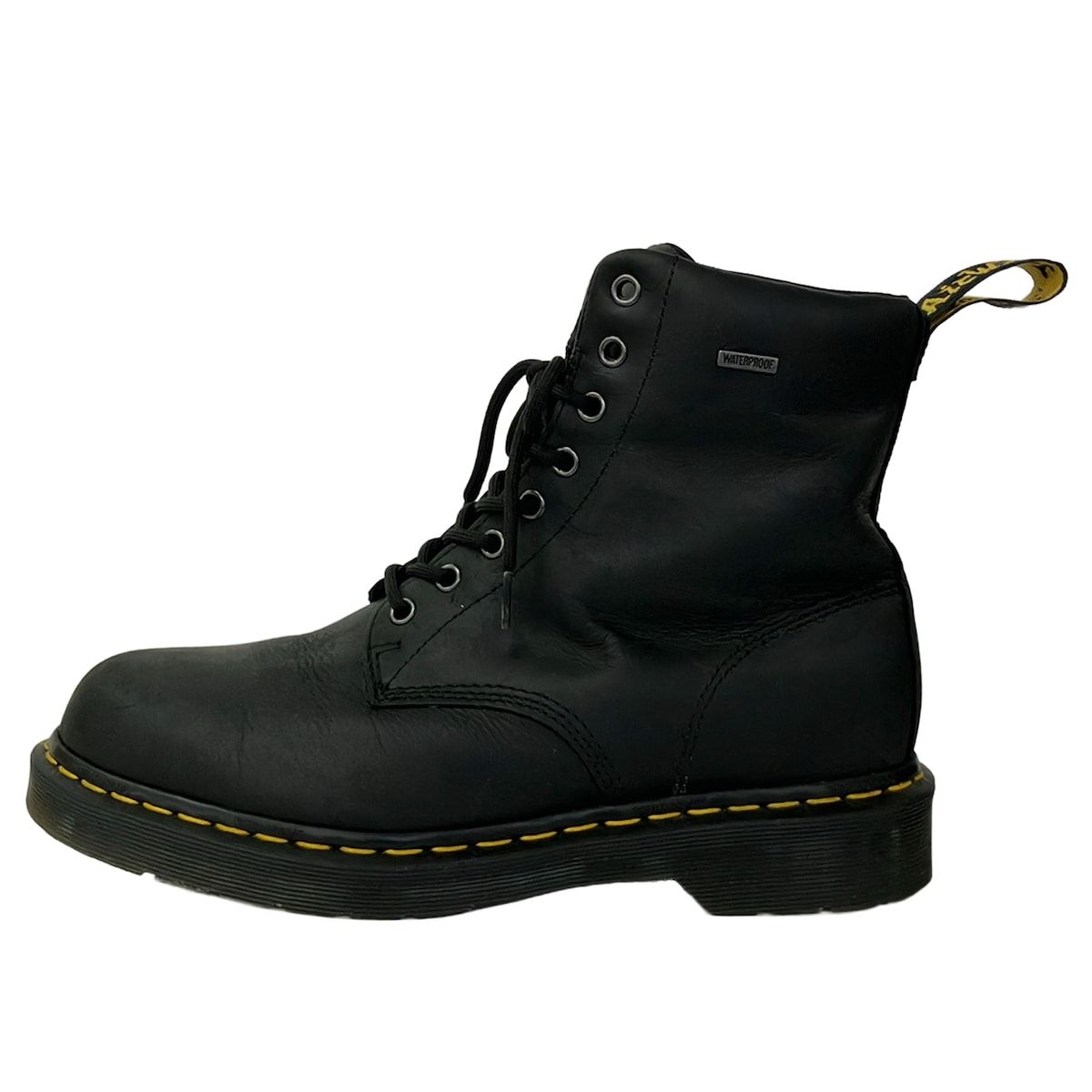 Dr.Martens(ドクターマーチン) ショートブーツ UK 8 メンズ - 黒 DryWair/WATERPROOF/8ホール/レースアップ レザー