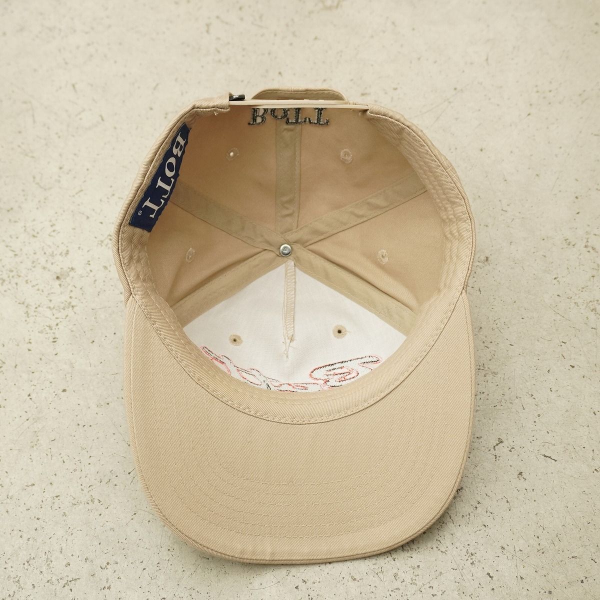 美品 BoTT ボット SCRIPT LOGO 6 PANEL CAP コットンツイル 刺繍ロゴ 