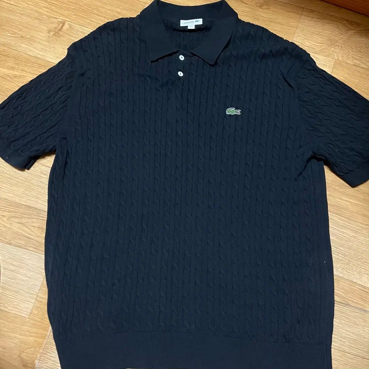 LACOSTE ラコステ ケーブル セーター ポロ カラーTシャツ ブラック 110サイズ (6サイズ)