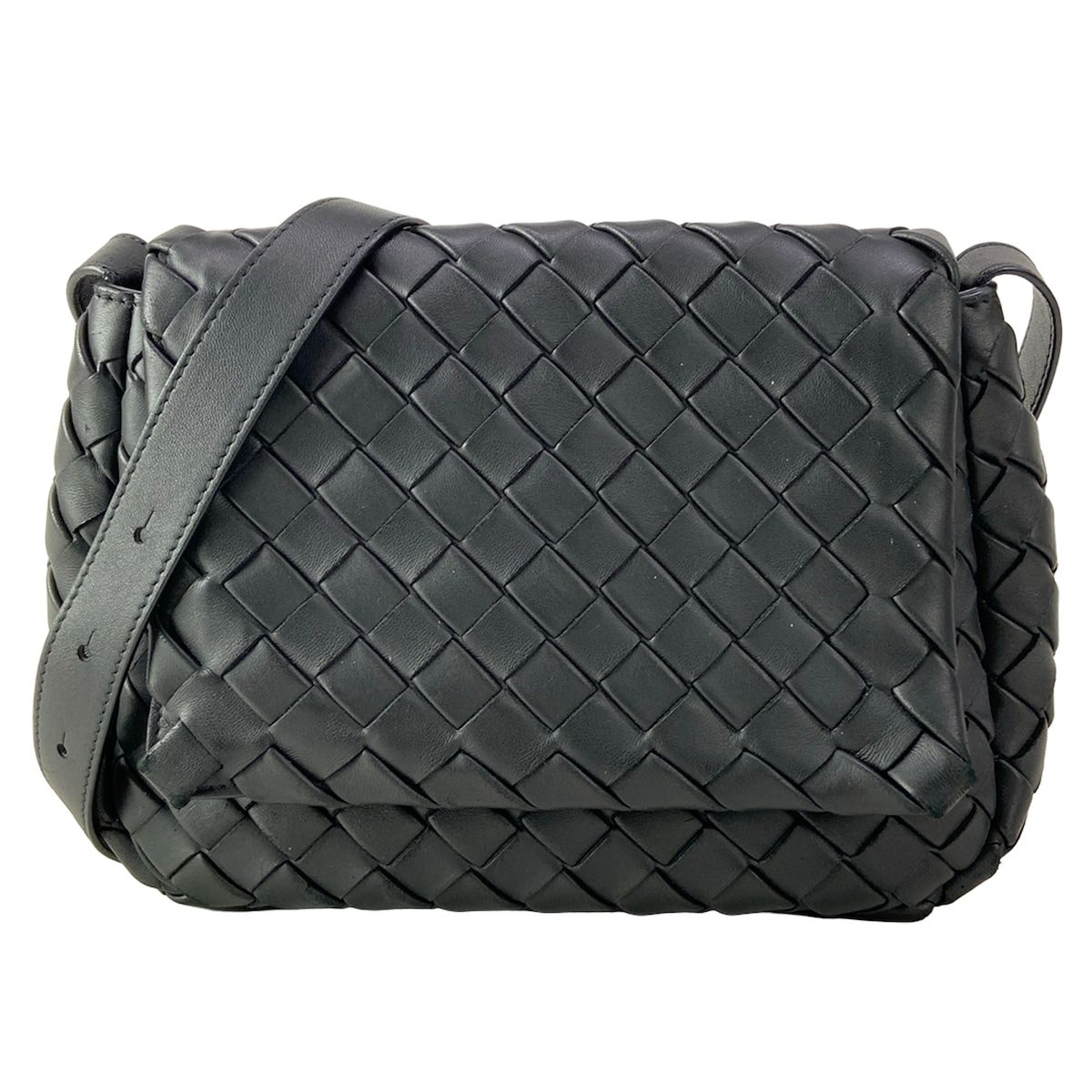 BOTTEGA VENETA(ボッテガヴェネタ) ショルダーバッグ コブルスモール メッセンジャー/イントレチャート 755659 黒 レザー 102,150円