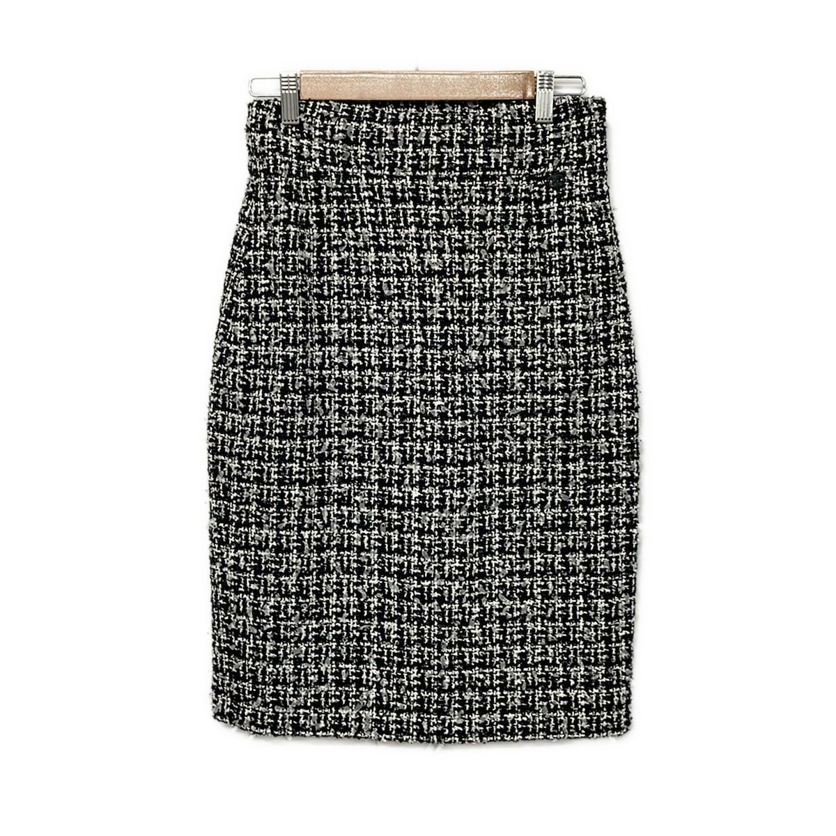 CHANEL(シャネル) スカート サイズ38 M レディース美品 - P35515 黒×白 ひざ丈
