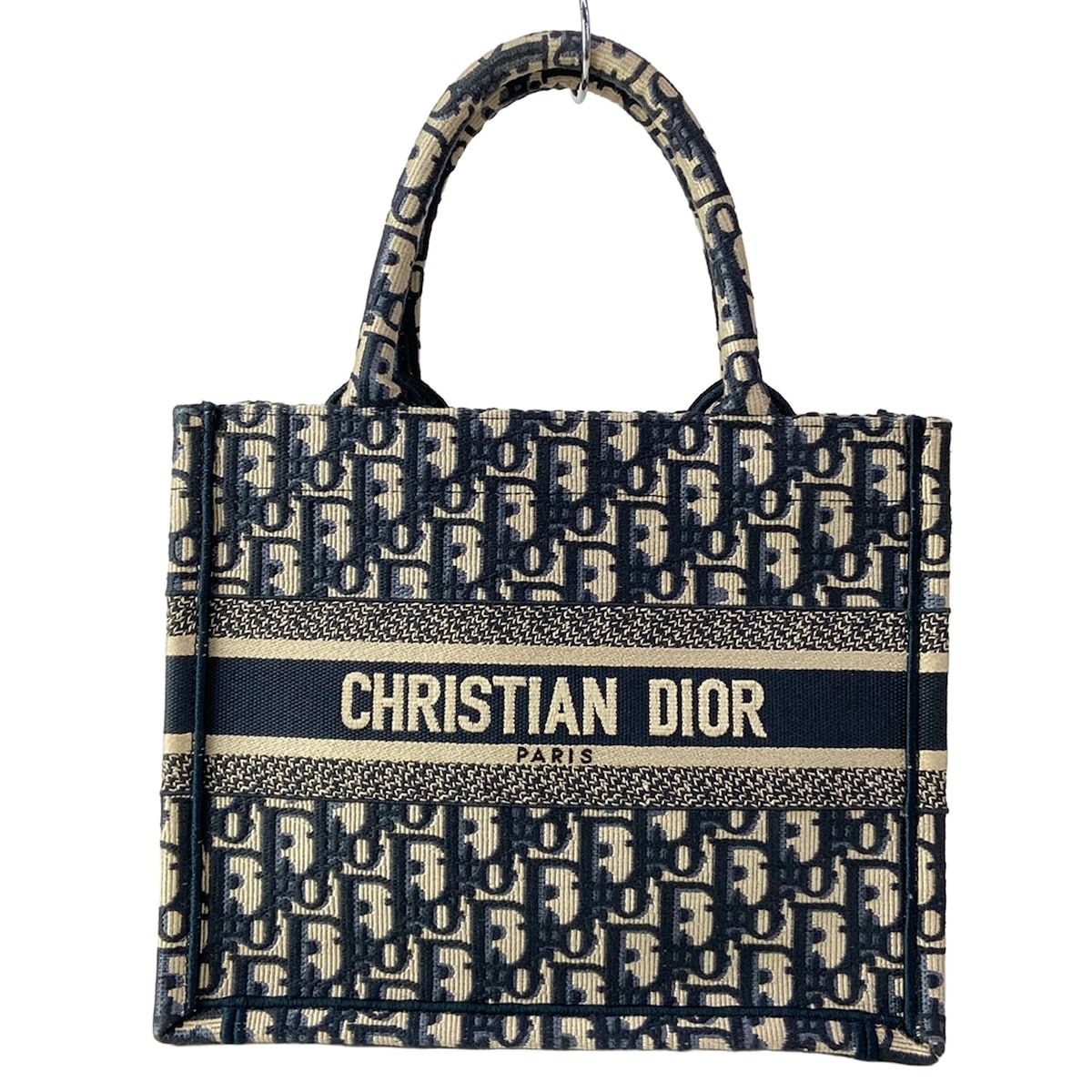 DIOR/ChristianDior(ディオール/クリスチャンディオール) トートバッグ ブックトートスモールバッグ アイボリー×ネイビー