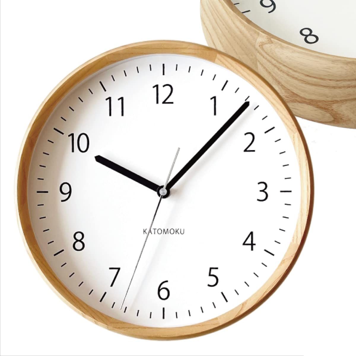 KATOMOKU muku clock 4 ナチュラル km-57NARC 掛け時計 連続秒針ムーブメント 直径30.6cm (電波時計)送料無料