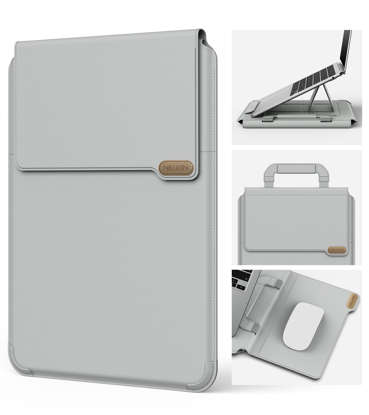 新品 Nillkin ノートパソコンケース 16.2インチノートパソコン用スリーブ pcスタンドとマウスパッド付き MacBook Air Pro Apple iPad/Surface Lenovo HP 13/13.3/14/15.6/16 対応 PU革パソ