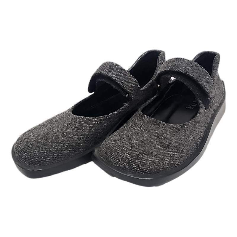 PRADA プラダ ストラップシューズ グレー ブラック ウールツイード 36サイズ 23cm相当 靴 パンプス レディース 【中古】 12605K67