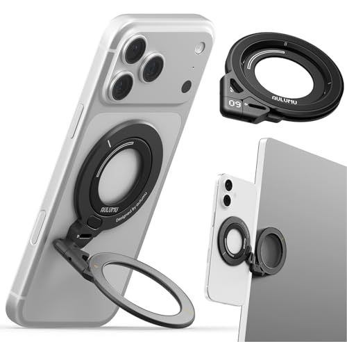 Aulumu G09 MagSafe スマホリング 【360°無限回転×両面マグネット】 スマホスタンド 強力磁石 アルミ合金 超薄型 iPhone 17/16/15/14/13/12対応 マグセーフ リングホルダー 片手操作 落下防止 卓上 090c19ab
