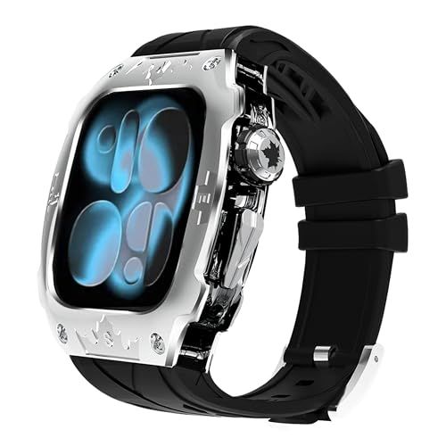 Apple Watch Series 11 10 46mmバンド用高級メタルケースバー付き 高耐久 頑丈なケース シリコンストラップiwatch Series 10 46mmベルト男性用フル保護カバーJu 5a56da68