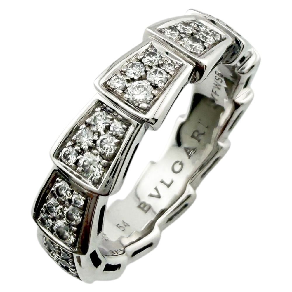 ブルガリ セルペンティ ヴァイパー リング 指輪 13.5号 18金 K18ホワイトゴールド ダイヤモンド レディース BVLGARI 中古 ブルガリ
