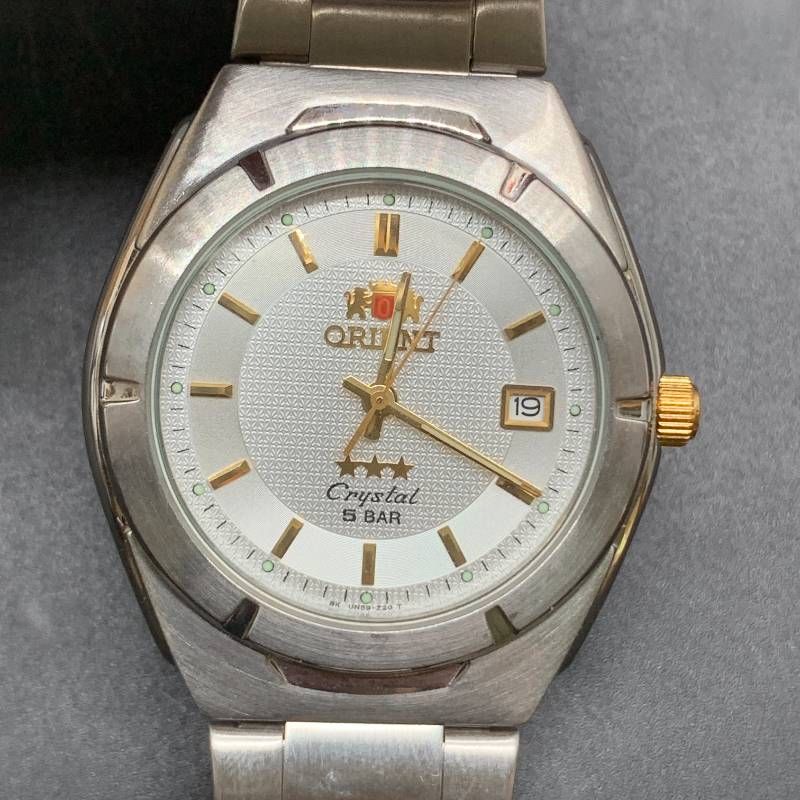 Y468　ORIENT オリエント Crystal クリスタル UN59-C3-CA 腕時計 5BAR 可動品 スリースター 21,900円