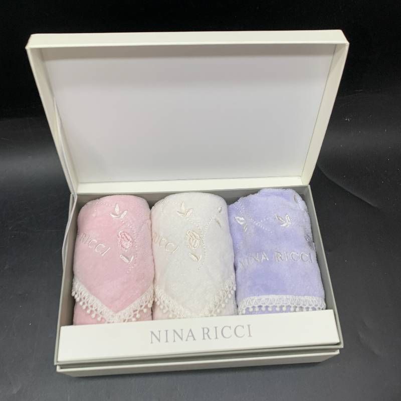 タオル rina Z465 NINA RICCI（ニナリッチ）ハンドタオル3枚セット 刺繍とレース