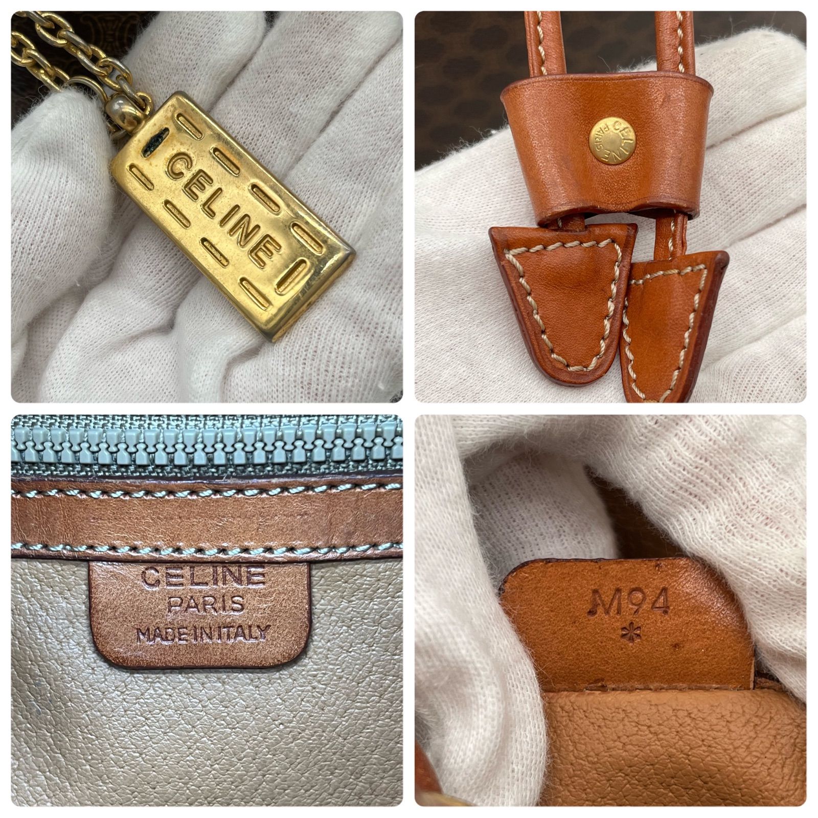 CELINE セリーヌ マカダム柄 巾着 ショルダーバッグ PVC×レザー - メルカリ