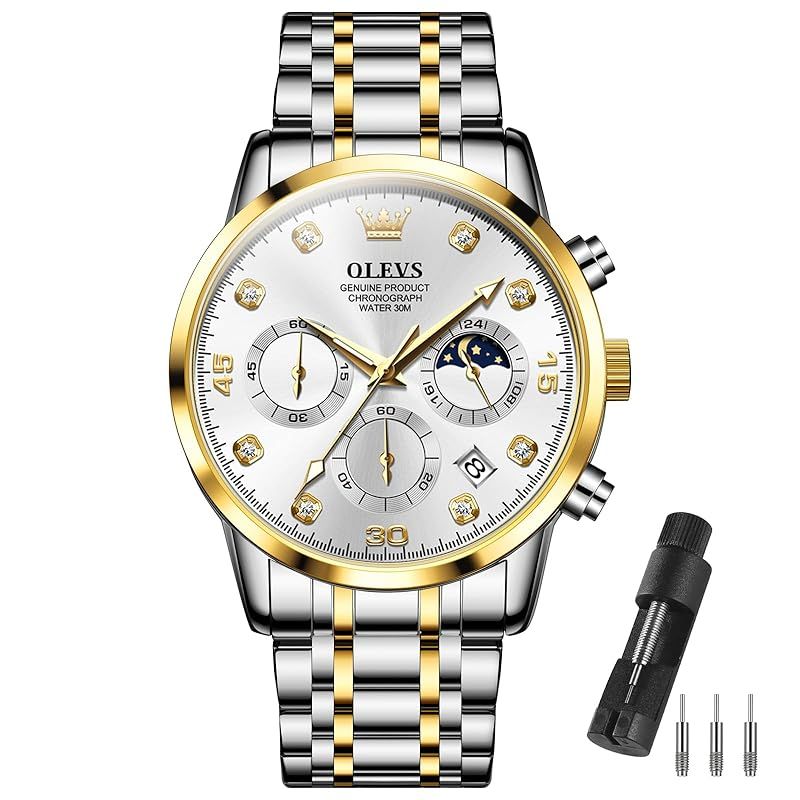 【新品】 OLEVS 腕時計メンズ 日付 オシャレステンレス 防水 ビジネス クオーツ うで時計メンズ 人気 アナログ 大きい腕時 計 クロノグラフ メタルバンド スポーツ おしゃれ かっこいい 男性用腕時 計