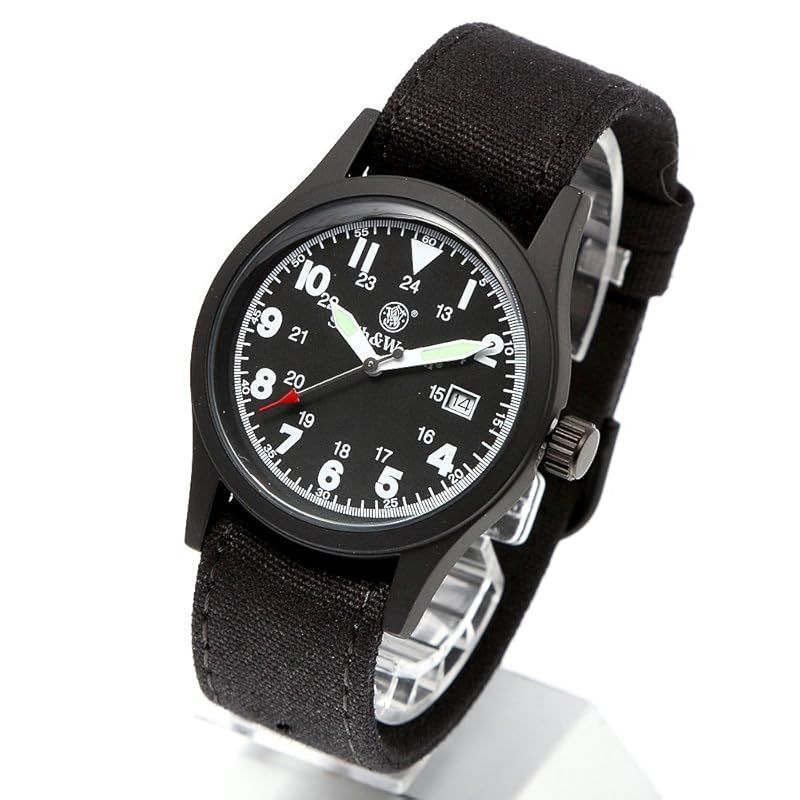 【新品】 [Smith & Wesson]スミス＆ウェッソン ミリタリー腕時計 MILITARY WATCH OLIVE DRAB SWW-1464-OD [正規品] (ブラック)