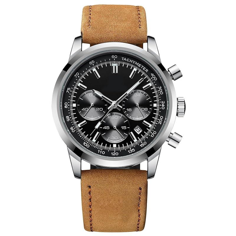 【新品】 RORIOS 腕時計 メンズ ウォッチ 男性 多機能 クオーツ 曜日表示 夜光 軽量 防水 仕事 おしゃれ 人気 シンプル ビジネス 男女兼用 おしゃれ 父の日 クリスマス プレゼント シルバー＆ブラック