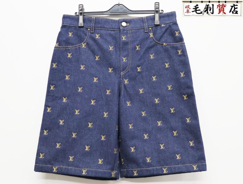 LOUIS VUITTON ルイヴィトン 24SS サイズ31 モノグラム デニム ショートパンツ RM241 JX1 HQD90W インディゴ 美品 ハーフパンツ パンツ