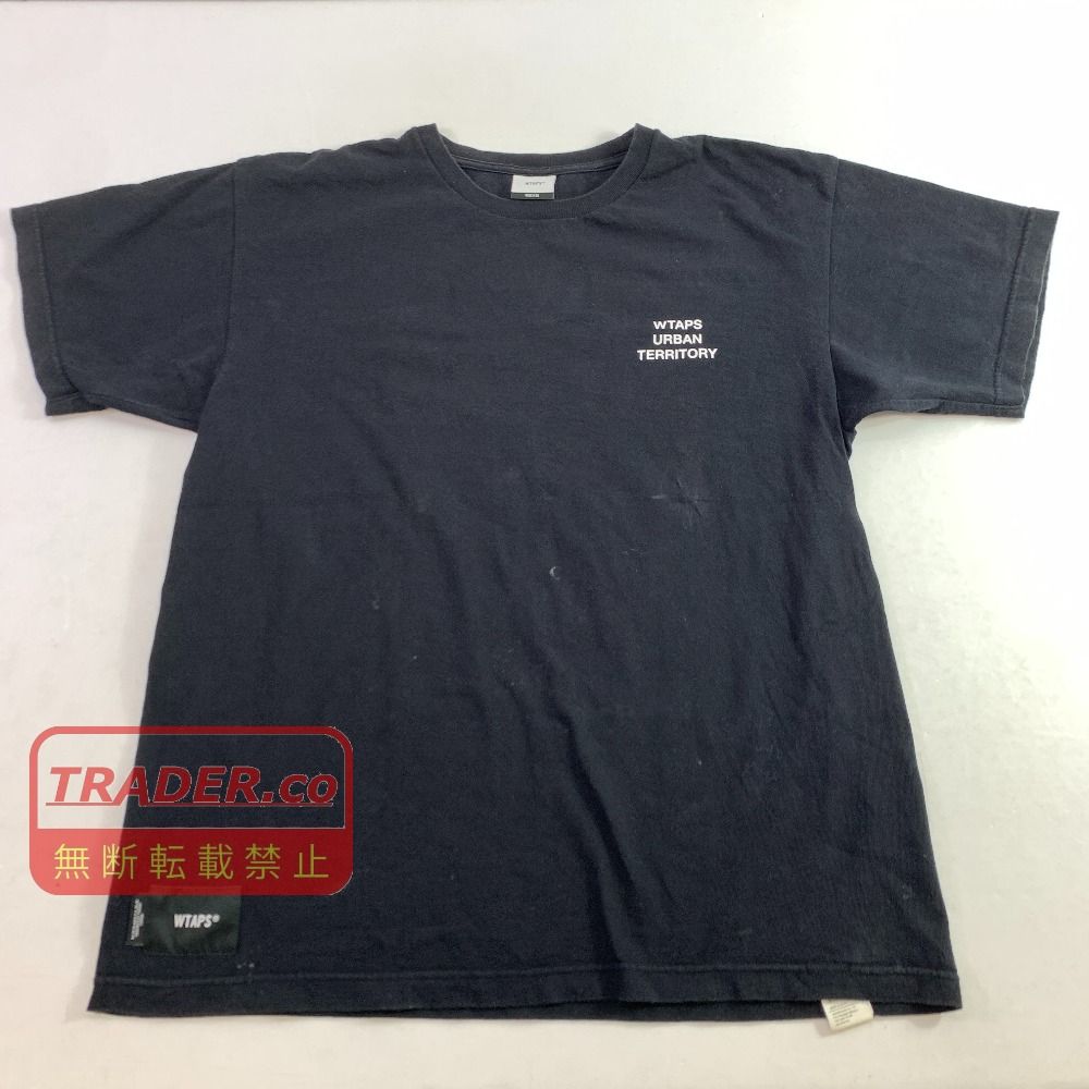 04w7173▽※【中古】WTAPS ダブルタップス WTAPS URBAN TERRITORY プレーン ショートスリーブ コットン Tシャツ ブラック カットソー 半袖 サイズ01【八王子店】