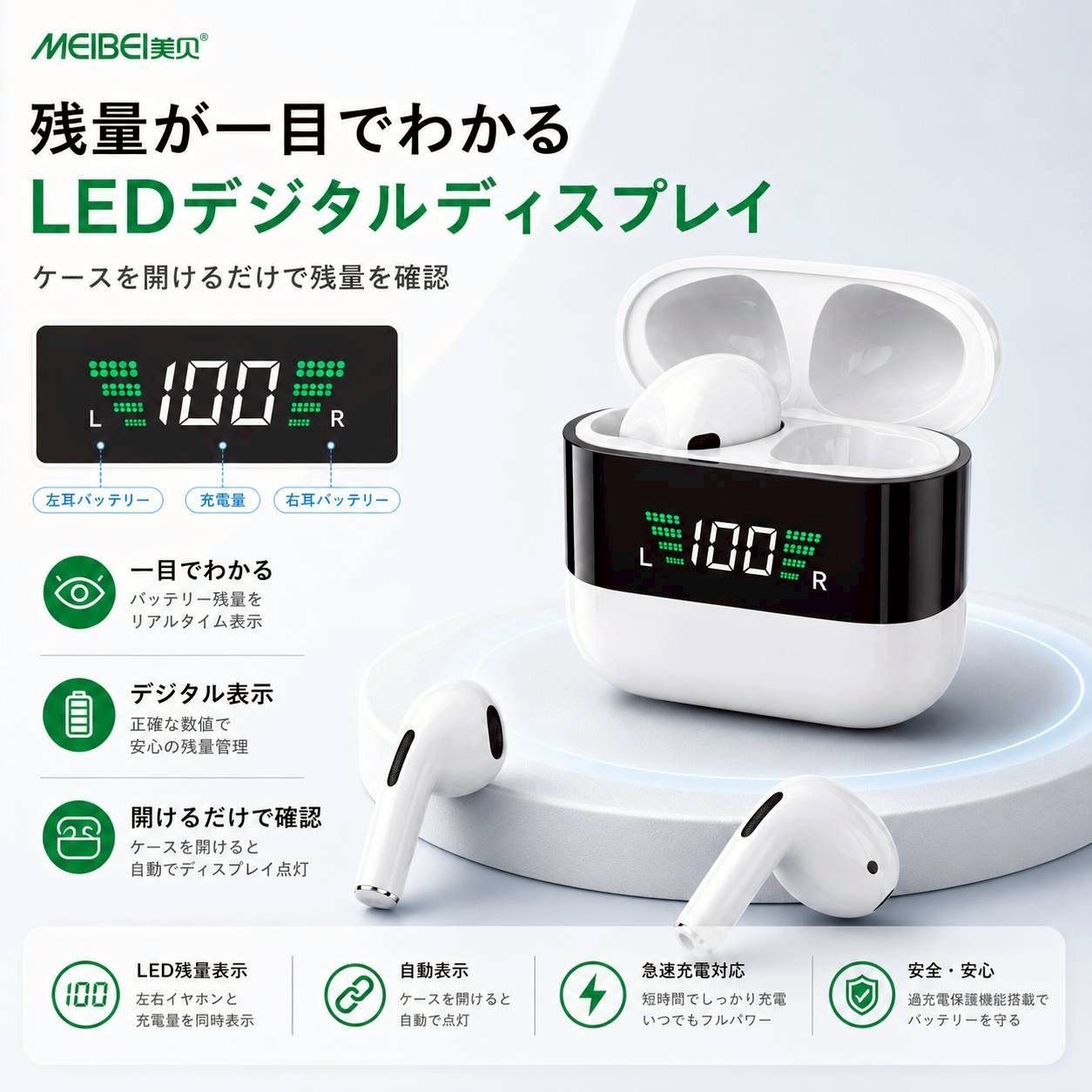 ①【新商品特価】『イヤホン2』MEIBEI GT11 ワイヤレスイヤホン 