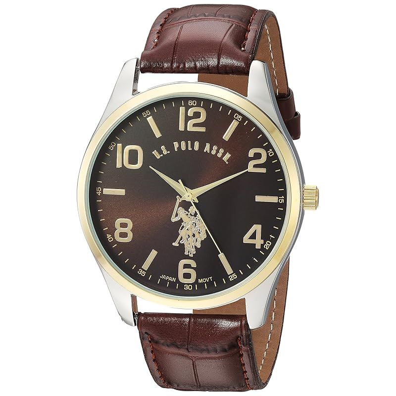 【新品】 [ユーエスポロアソシエーション] U.S. Polo Assn. Classic Men's USC50225 Watch with ブラウン Leather Band 【並行輸入品】