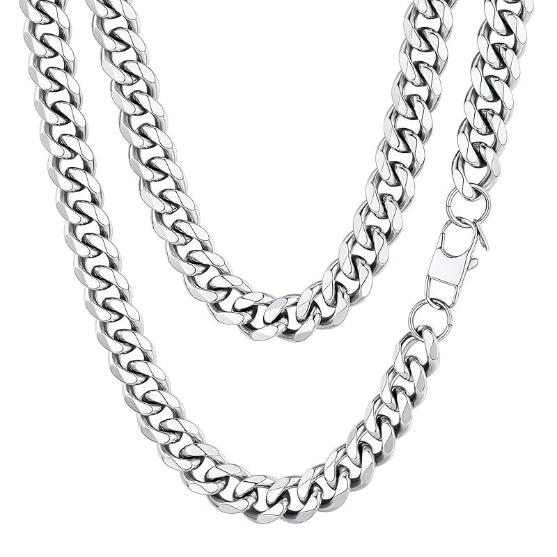 【新品】 [ChainsHouse] ネックレス メンズ チェーンのみ サージカルステンレス 喜平 シルバー 金属アレルギー対応 51cm 12mm アクセサリー