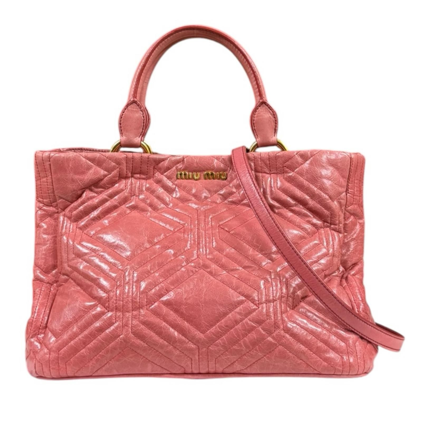ミュウ ミュウ ショルダーバッグ レザー RN0928 ピンク レディース Miu 