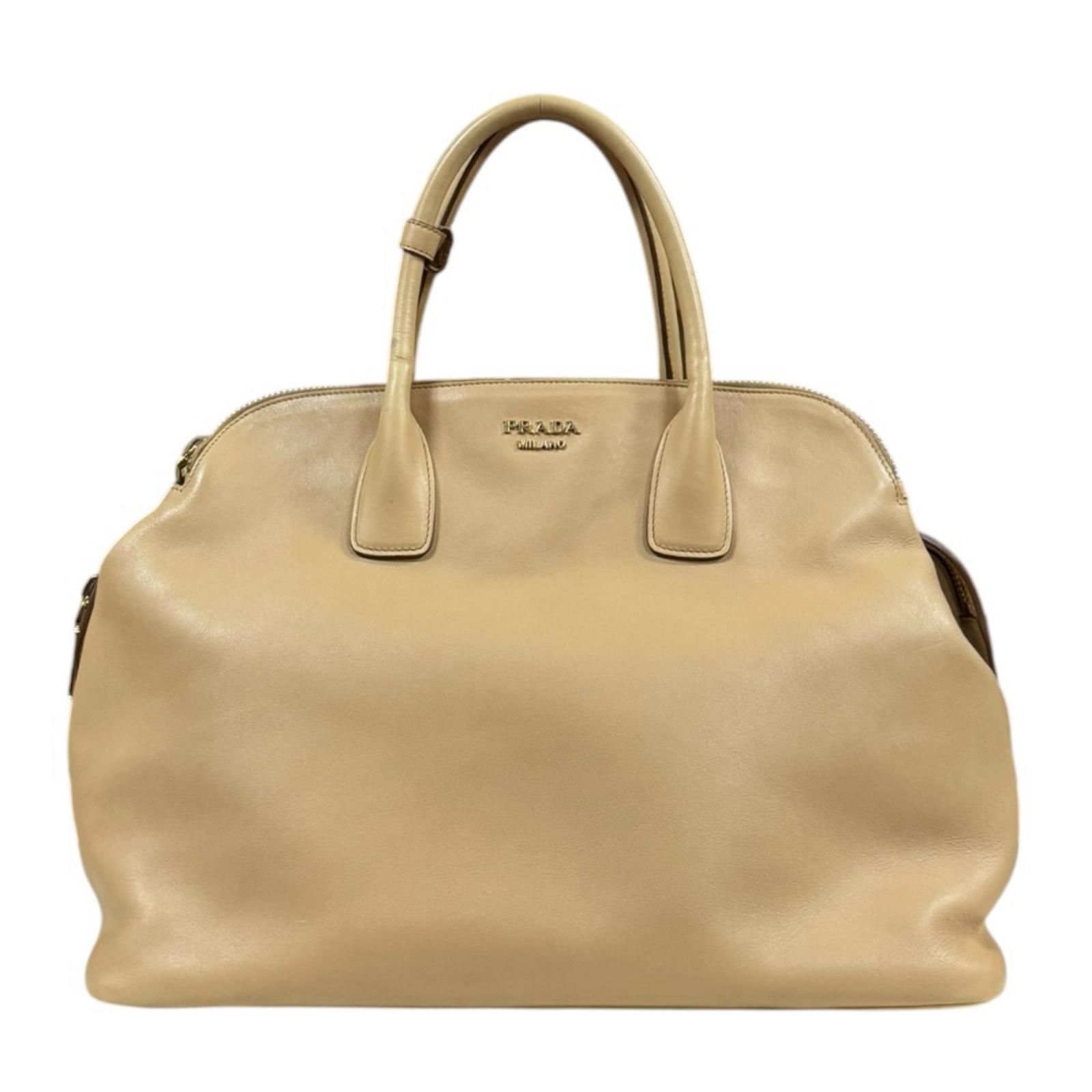 プラダ ハンドバッグ レザー ベージュ レディース PRADA 中古 プラダ