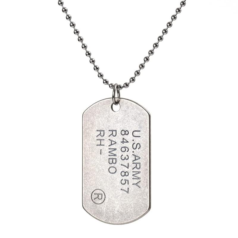 【新品】 [silver KYASYA]ステンレス 英字ドッグタグネックレス ゴールド シルバー ブラック ボールチェーン シンプル ヴィンテージ USアーミー プレート （シルバー）